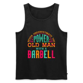 Never Underestimate The Power Of An Old Man - Men's Premium Organic Tank Top - black - Front - Michal (187cm)