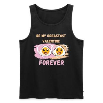 Breakfast Valentine - jolie tenue de la Saint-Valentin - Débardeur bio Premium Homme - noir - Devant - AI Model Male 178 light (178cm)