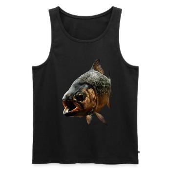 Piranha - Männer Premium Bio Tank Top - Schwarz - Vorne - AI Model Male 178 light (178cm)