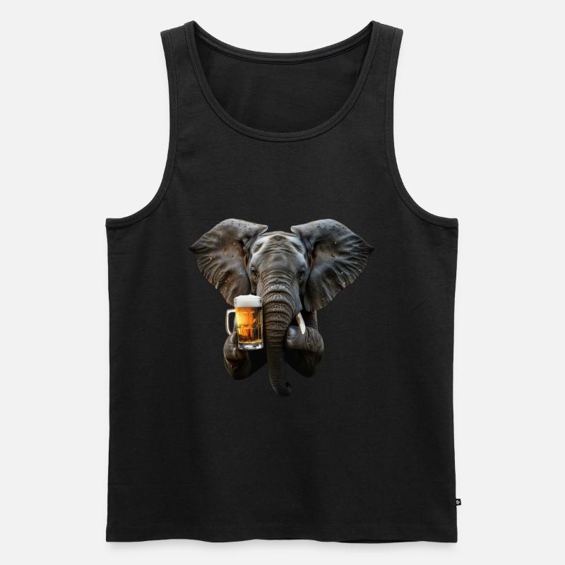 Elefant - Männer Premium Bio Tank Top - Schwarz