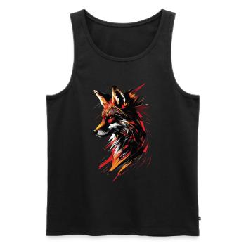Fox - Men's Premium Organic Tank Top - black - Front - Michal (187cm)