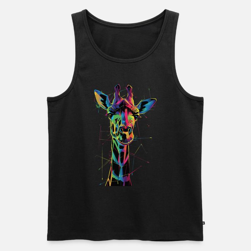 Giraffe - Männer Premium Bio Tank Top - Schwarz