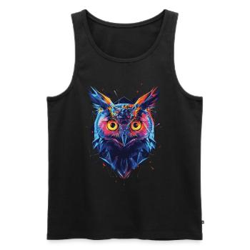 Owl - Men's Premium Organic Tank Top - black - Front - Michal (187cm)