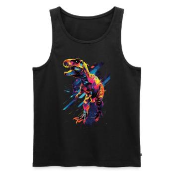 T-Rex - Débardeur bio Premium Homme - noir - Devant - AI Model Male 178 light (178cm)