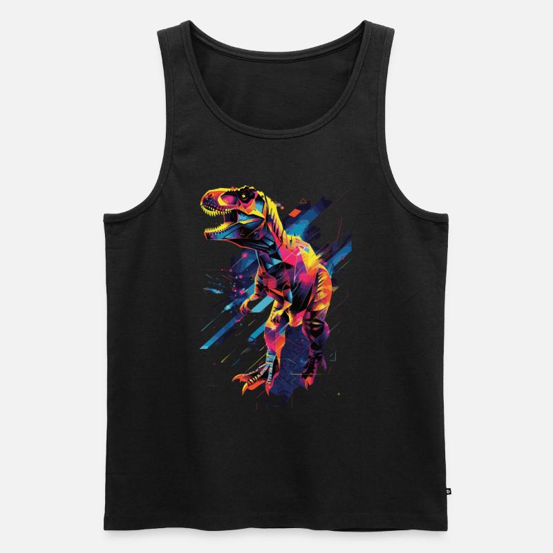 T-Rex - Männer Premium Bio Tank Top - Schwarz