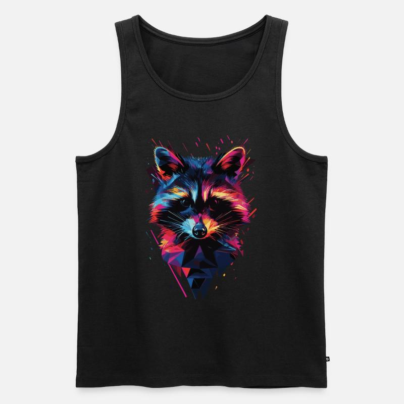 Waschbär - Männer Premium Bio Tank Top - Schwarz