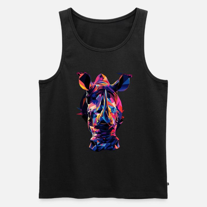 Nashorn - Männer Premium Bio Tank Top - Schwarz