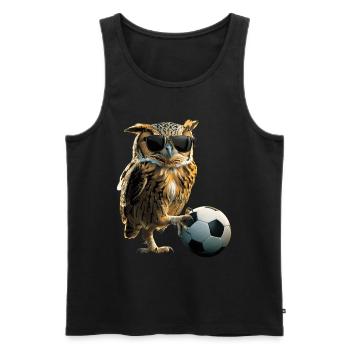 Eule - Männer Premium Bio Tank Top - Schwarz - Vorne - AI Model Male 178 light (178cm)