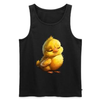 Huhn - Männer Premium Bio Tank Top - Schwarz - Vorne - Michal (187cm)