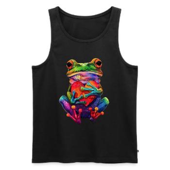 Frog - Men's Premium Organic Tank Top - black - Front - Michal (187cm)