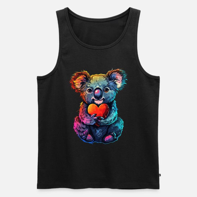 Koala - Männer Premium Bio Tank Top - Schwarz