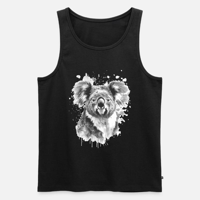 Koala - Männer Premium Bio Tank Top - Schwarz