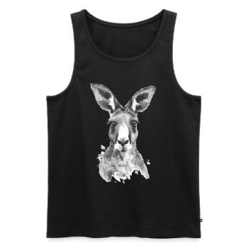 Kangaroo - Men's Premium Organic Tank Top - black - Front - Michal (187cm)