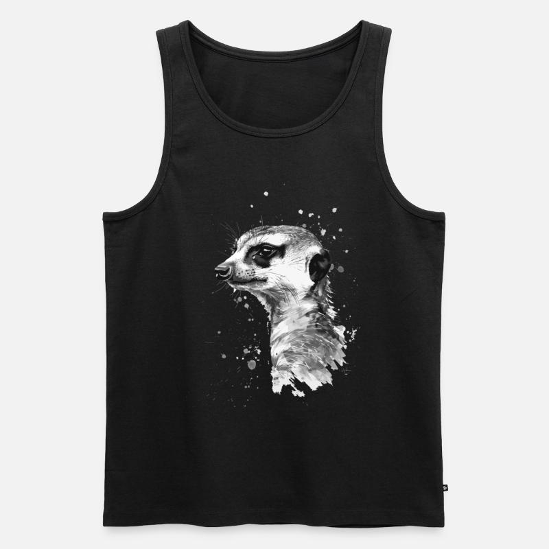 Erdmännchen - Männer Premium Bio Tank Top - Schwarz