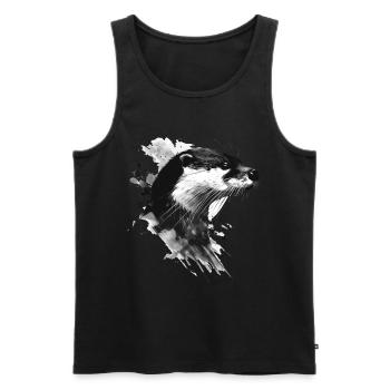 Otter - Männer Premium Bio Tank Top - Schwarz - Vorne - AI Model Male 178 light (178cm)