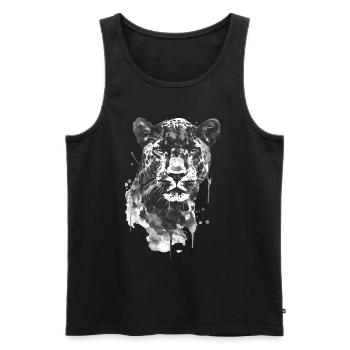 Panthère - Débardeur bio Premium Homme - noir - Devant - AI Model Male 178 light (178cm)