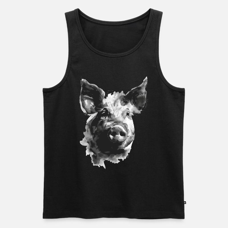 Schwein - Männer Premium Bio Tank Top - Schwarz