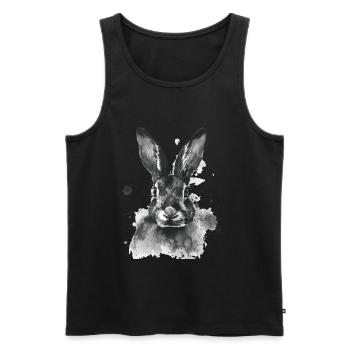 Rabbit - Men's Premium Organic Tank Top - black - Front - Michal (187cm)