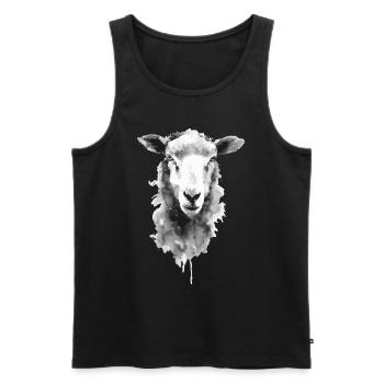 Schaf - Männer Premium Bio Tank Top - Schwarz - Vorne - AI Model Male 178 light (178cm)