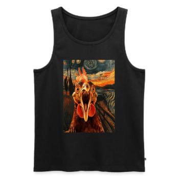 Huhn - Männer Premium Bio Tank Top - Schwarz - Vorne - Michal (187cm)