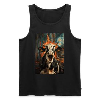 Kuh - Männer Premium Bio Tank Top - Schwarz - Vorne - AI Model Male 178 light (178cm)