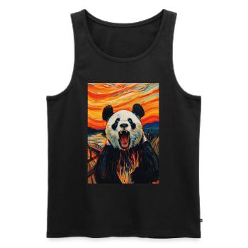 Panda - Débardeur bio Premium Homme - noir - Devant - AI Model Male 178 light (178cm)
