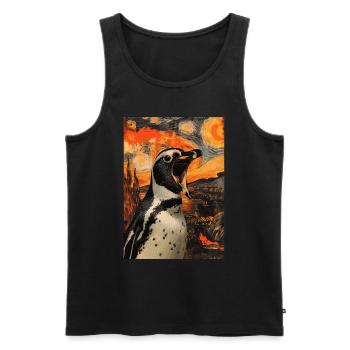 Penguin - Men's Premium Organic Tank Top - black - Front - Michal (187cm)