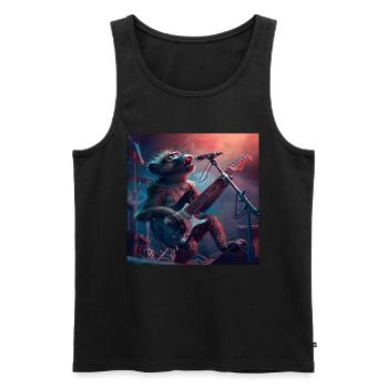 Pavian - Männer Premium Bio Tank Top - Schwarz - Vorne - AI Model Male 178 light (178cm)