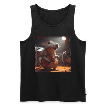 Capybara - Men's Premium Organic Tank Top - black - Front - Michal (187cm)