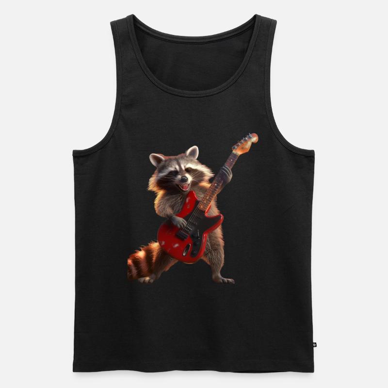 Waschbär - Männer Premium Bio Tank Top - Schwarz
