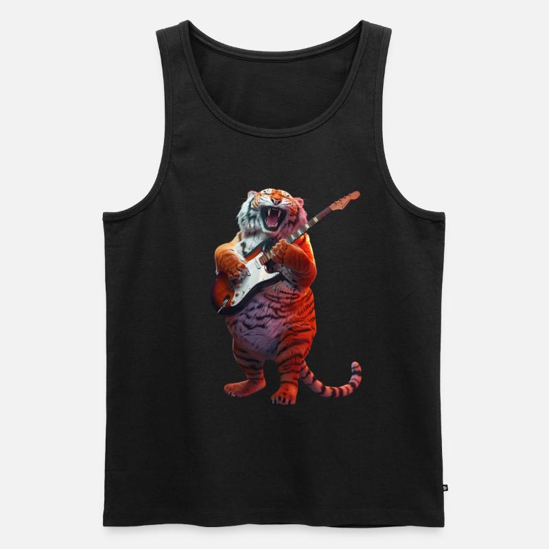 Tiger - Männer Premium Bio Tank Top - Schwarz