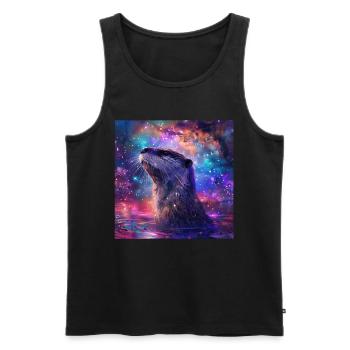 Otter - Männer Premium Bio Tank Top - Schwarz - Vorne - AI Model Male 178 light (178cm)