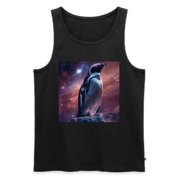 Penguin - Men's Premium Organic Tank Top - black - Front - Michal (187cm)