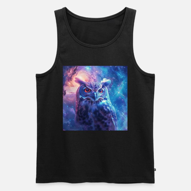 Eule - Männer Premium Bio Tank Top - Schwarz