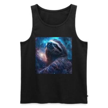 Sloth - Men's Premium Organic Tank Top - black - Front - AI Model Male 178 light (178cm)