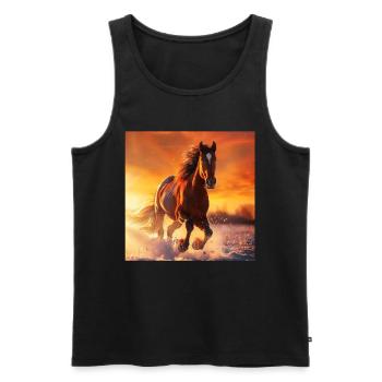 Pferd - Männer Premium Bio Tank Top - Schwarz - Vorne - AI Model Male 178 light (178cm)