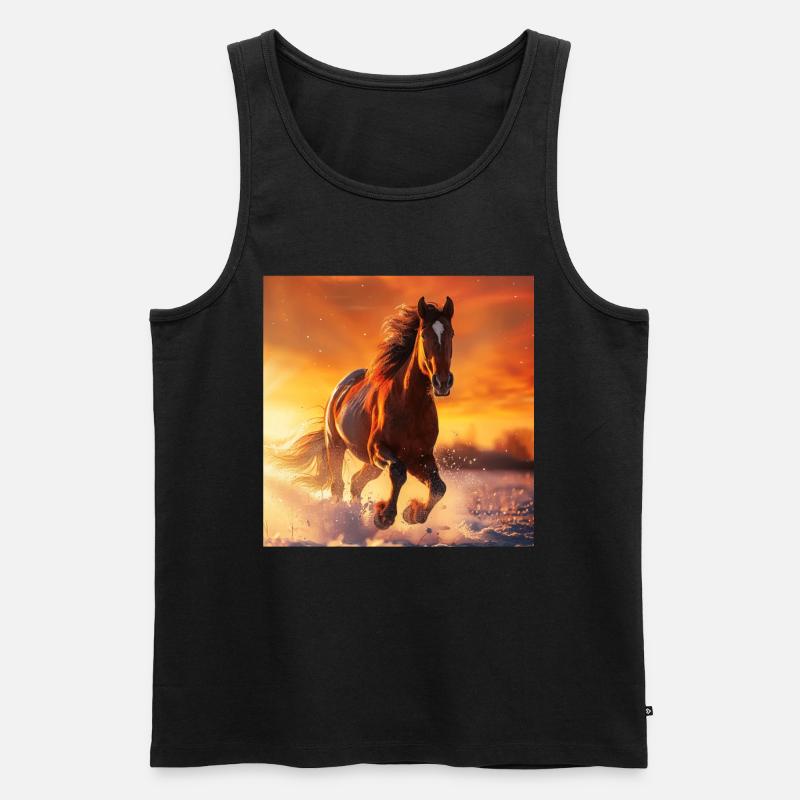 Pferd - Männer Premium Bio Tank Top - Schwarz