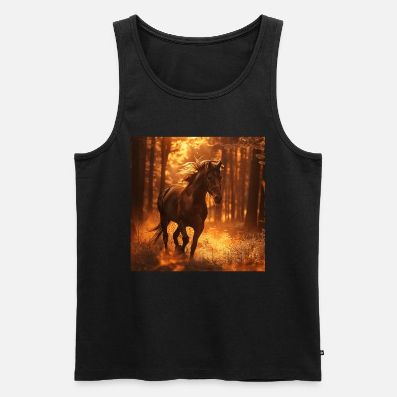 Pferd - Männer Premium Bio Tank Top - Schwarz