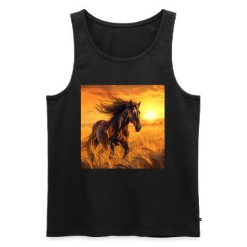 Pferd - Männer Premium Bio Tank Top - Schwarz - Vorne - AI Model Male 178 light (178cm)
