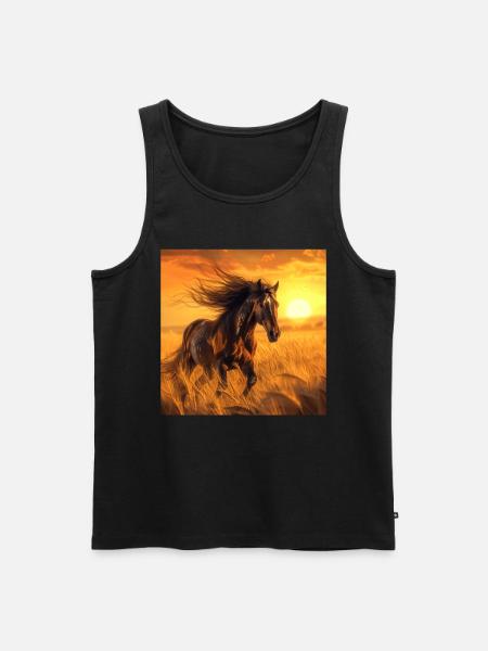 Pferd - Männer Premium Bio Tank Top - Schwarz