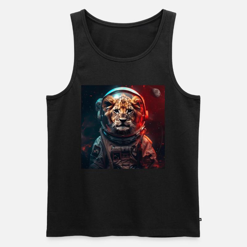 Löwe - Männer Premium Bio Tank Top - Schwarz