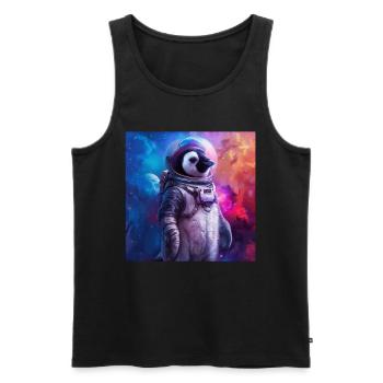 Penguin - Men's Premium Organic Tank Top - black - Front - Michal (187cm)