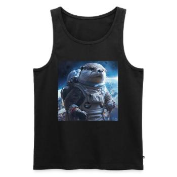 Otter - Männer Premium Bio Tank Top - Schwarz - Vorne - AI Model Male 178 light (178cm)