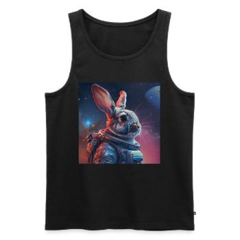 Rabbit - Men's Premium Organic Tank Top - black - Front - Michal (187cm)