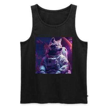Wolf - Men's Premium Organic Tank Top - black - Front - Michal (187cm)