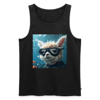 Alpaka - Männer Premium Bio Tank Top - Schwarz - Vorne - Michal (187cm)
