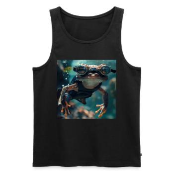 Frog - Men's Premium Organic Tank Top - black - Front - Michal (187cm)