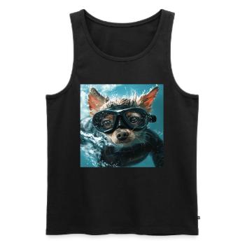 Chien - Débardeur bio Premium Homme - noir - Devant - Michal (187cm)