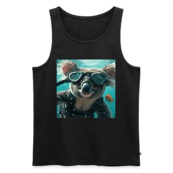 Koala - Men's Premium Organic Tank Top - black - Front - AI Model Male 178 light (178cm)