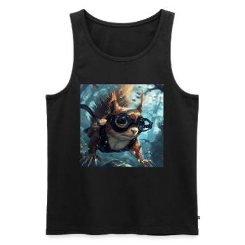 Squirrel - Men's Premium Organic Tank Top - black - Front - Michal (187cm)